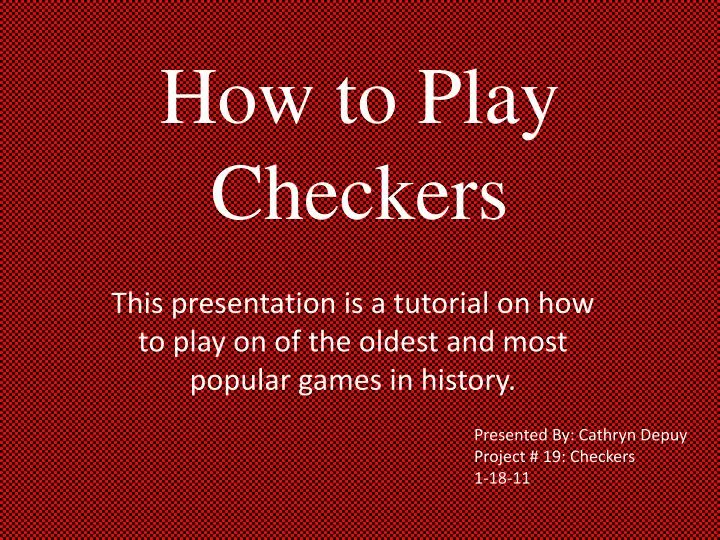 how to play checkers