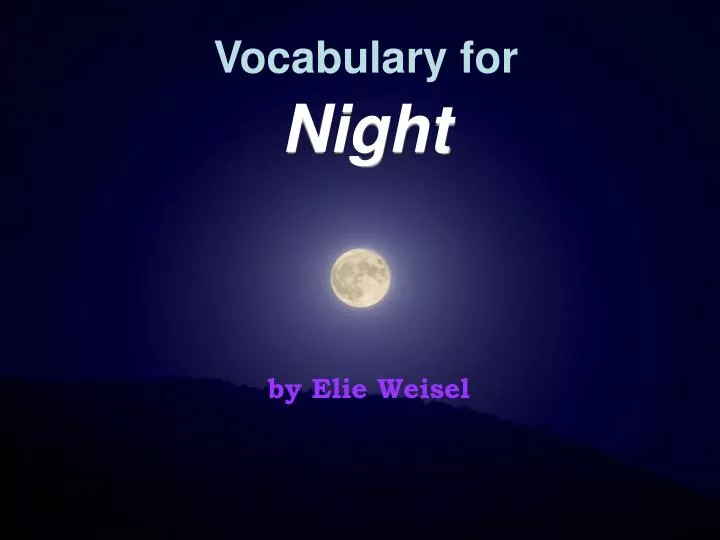 vocabulary for night