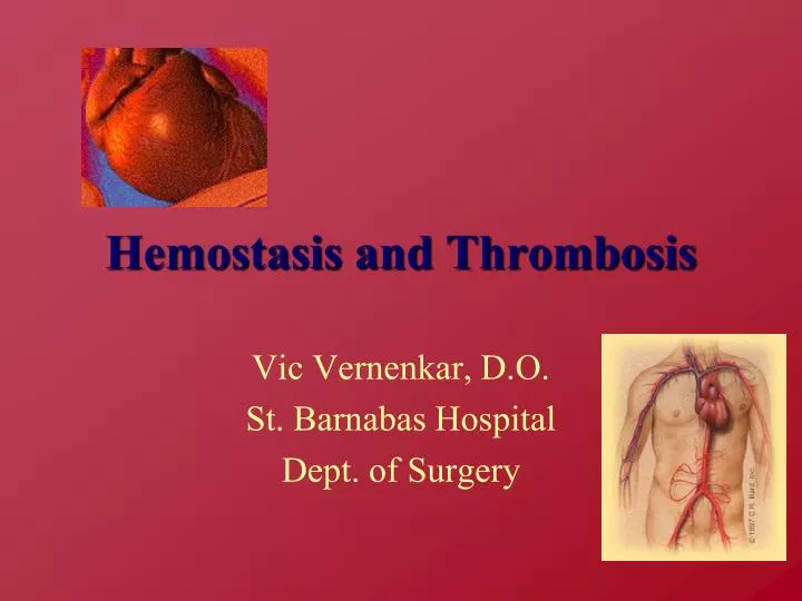 hemostasis and thrombosis