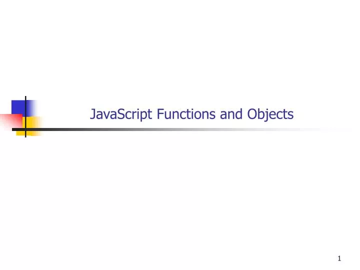 javascript functions and objects