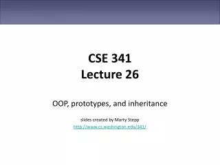 CSE 341 Lecture 26