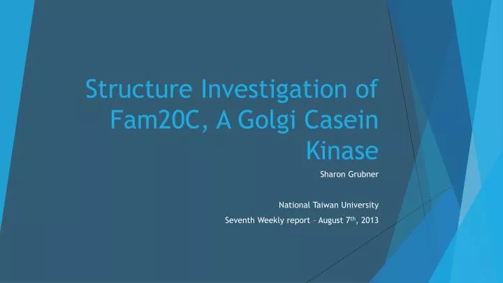 structure investigation of fam20c a golgi casein kinase