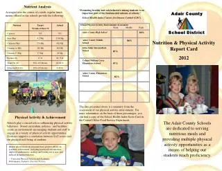 Nutrition &amp; Physical Activity Report Card 2012