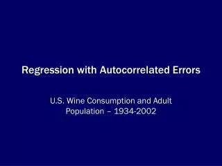 Regression with Autocorrelated Errors