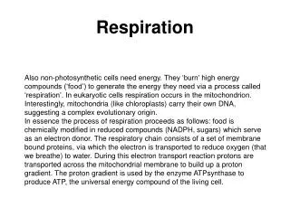 Respiration