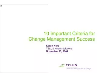 10 Important Criteria for Change Management Success