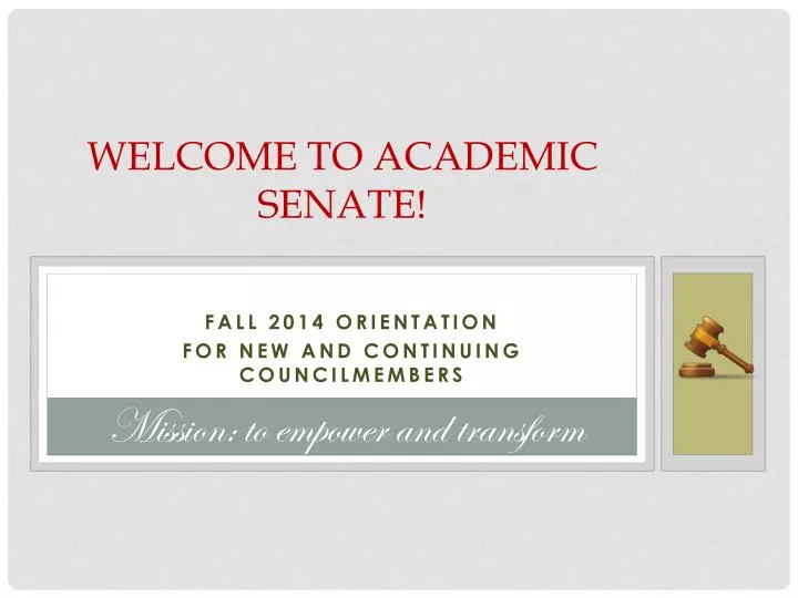 welcome to academic senate