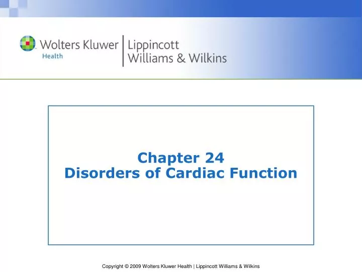 chapter 24 disorders of cardiac function