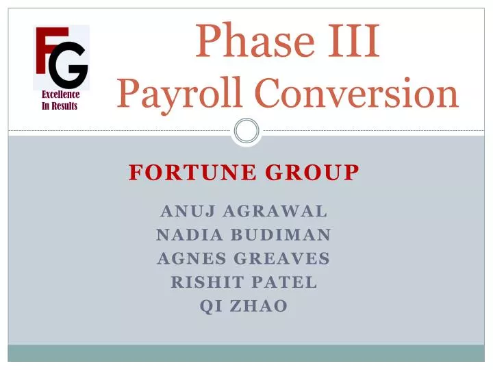 phase iii payroll conversion