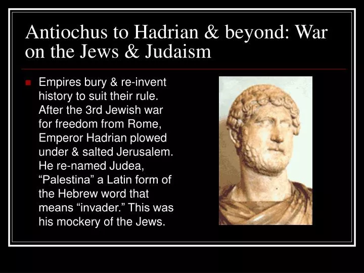 antiochus to hadrian beyond war on the jews judaism