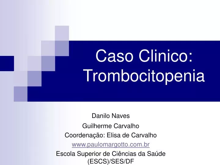caso clinico trombocitopenia