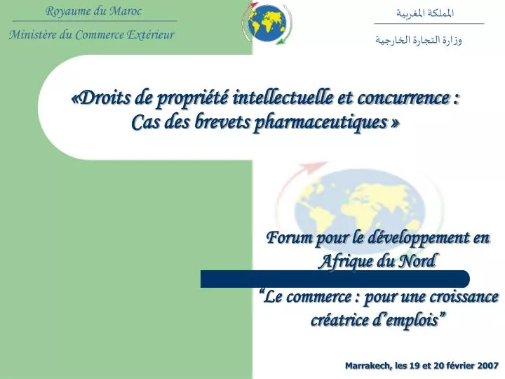 droits de propri t intellectuelle et concurrence cas des brevets pharmaceutiques
