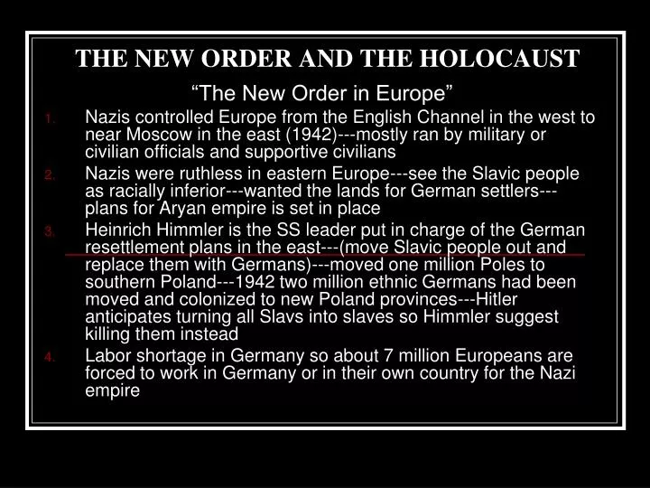 the new order and the holocaust