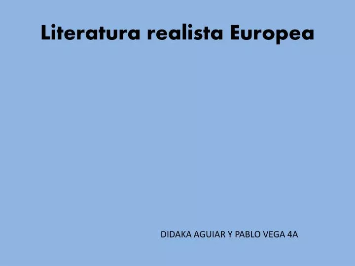 literatura realista europea