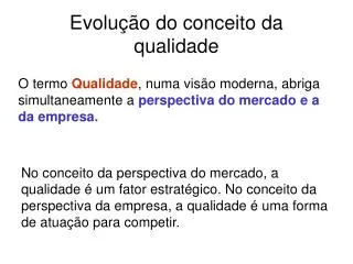 evolu o do conceito da qualidade