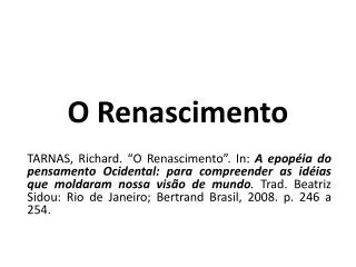 o renascimento