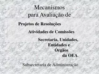 mecanismos para avalia o de