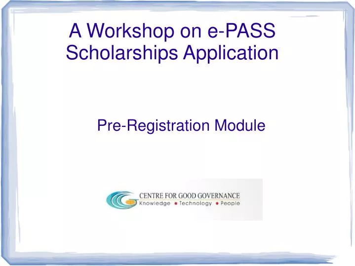 a workshop on e pass scholarships application