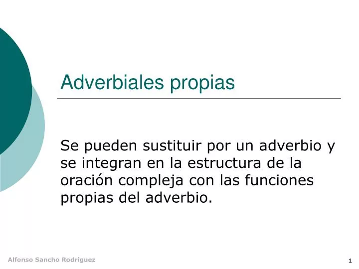 adverbiales propias