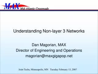 Understanding Non-layer 3 Networks