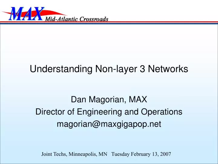 understanding non layer 3 networks