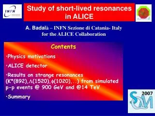 Study of short-lived resonances in ALICE