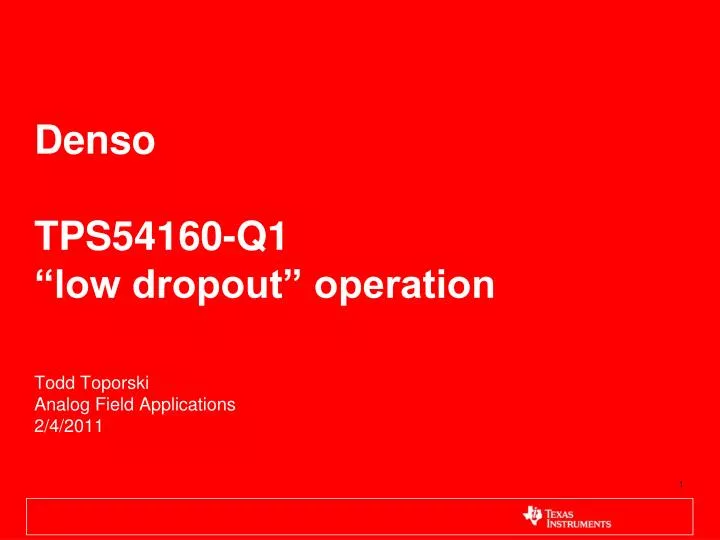 denso tps54160 q1 low dropout operation