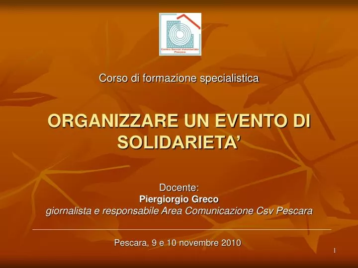 organizzare un evento di solidarieta