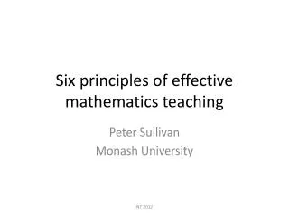 Six principles of effective mathematics teaching