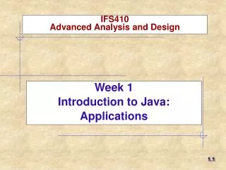 IFS410 Advanced Analysis and Design