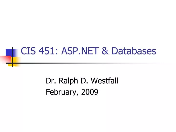 cis 451 asp net databases