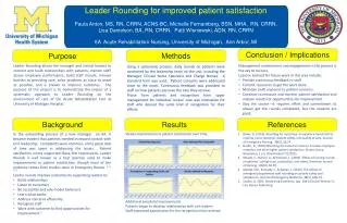 Leader Rounding for improved patient satisfaction