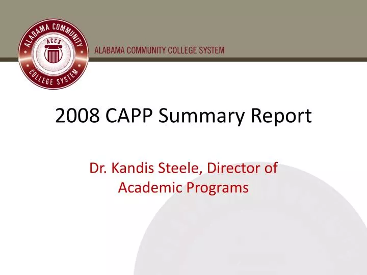 2008 capp summary report