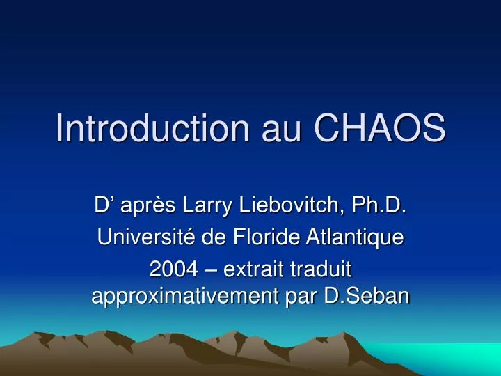 introduction au chaos