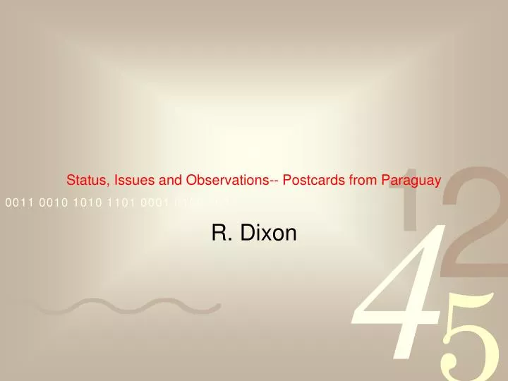 status issues and observations postcards from paraguay