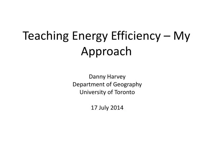 teaching energy efficiency my approach
