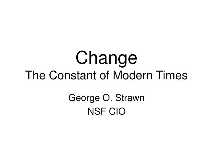 change the constant of modern times