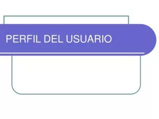 perfil del usuario