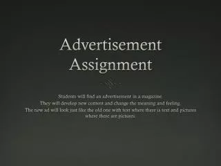 Advertisement Assignment