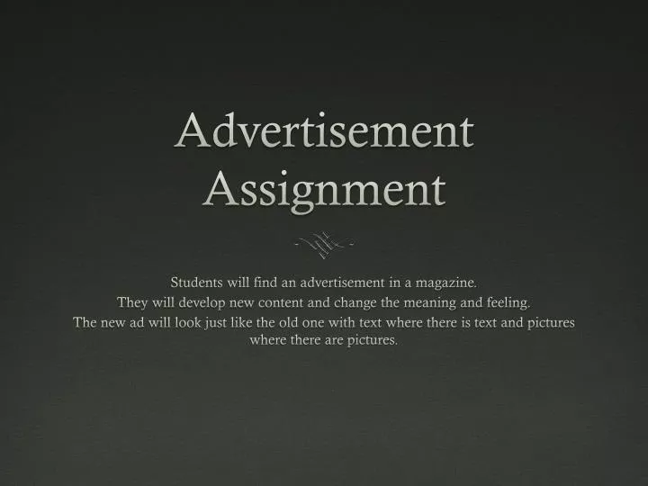 advertisement assignment
