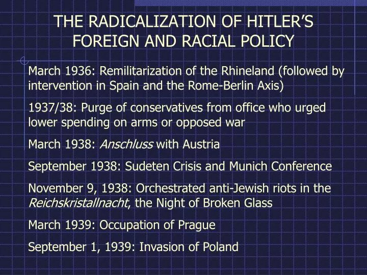 the radicalization of hitler s foreign and racial policy