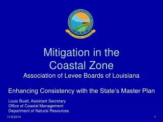 Mitigation in the Coastal Zone Association of Levee Boards of Louisiana