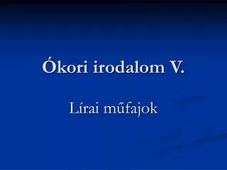 kori irodalom v