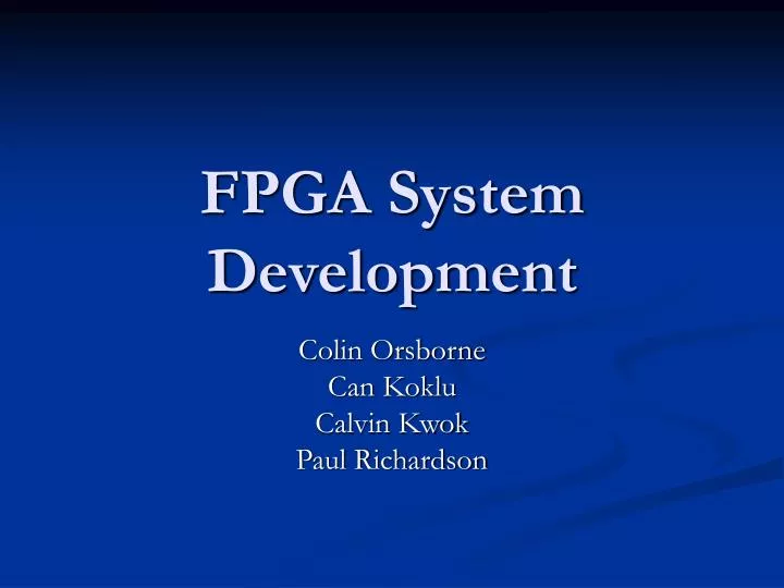 fpga system development