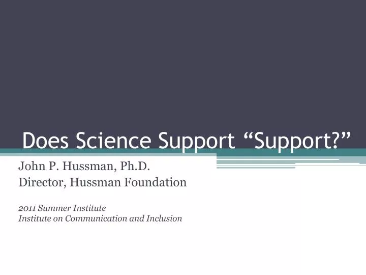 does science support support