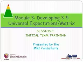 Module 3: Developing 3-5 Universal Expectations/Matrix