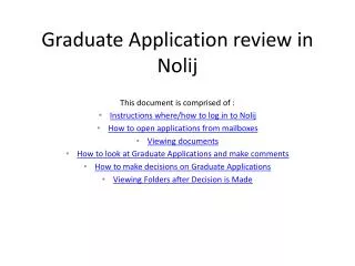 Graduate Application review in Nolij