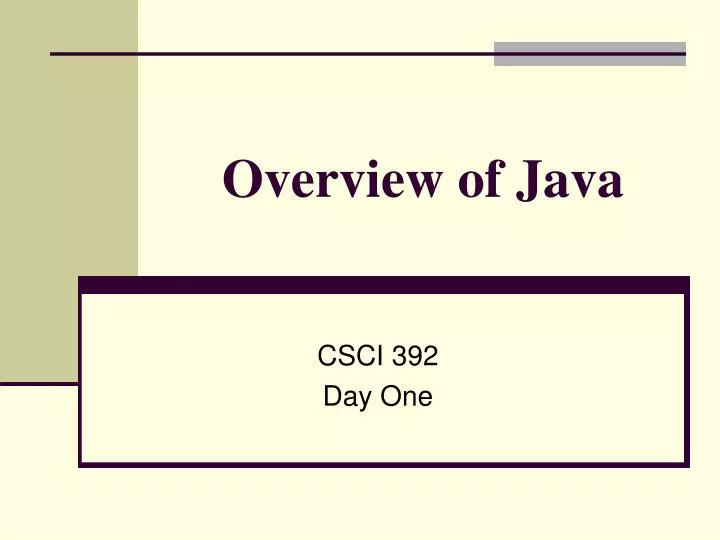 overview of java