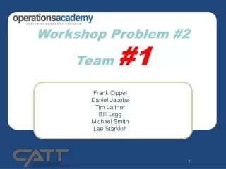 Workshop Problem #2 Team #1