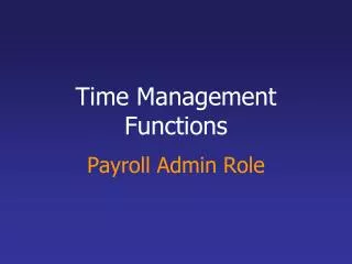Time Management Functions